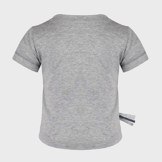 Bio Baby T-Shirt Grau Melange – Weiche Bio-Baumwolle – Detailansicht 2