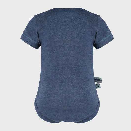 Bio Baby Kurzarm Body Indigo – Weiche Bio-Baumwolle – Detailansicht 2