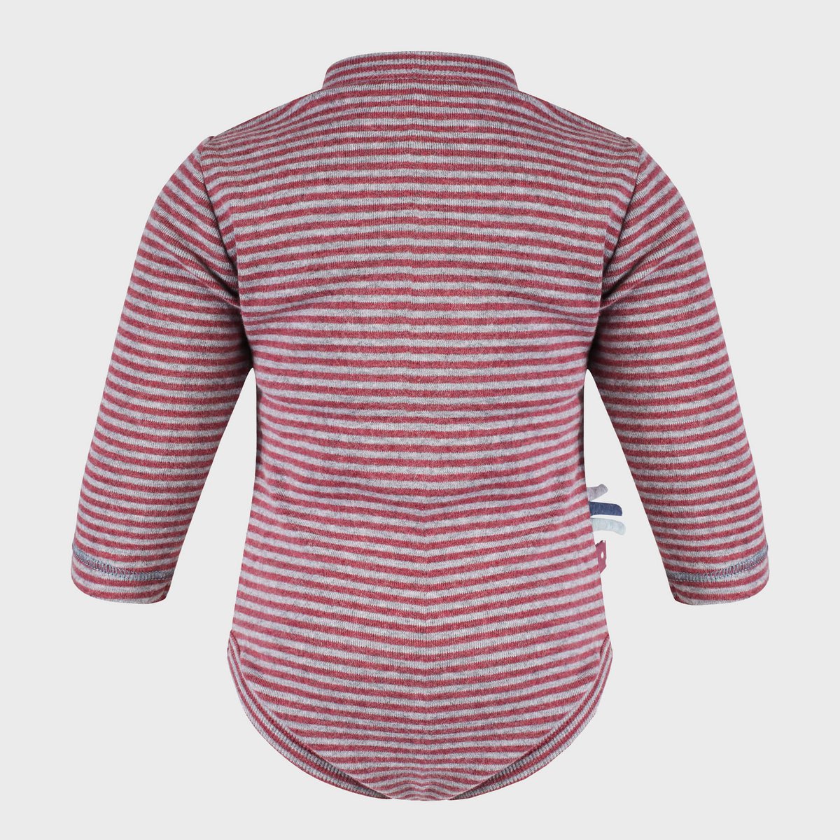 OrganicEra Organic Baby L/S Kimono Body, Bordeaux gestreift