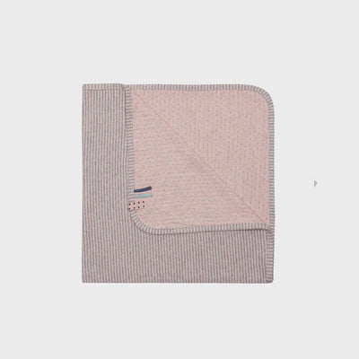 Bio Babydecke Rose 80x80 aus Bio-Baumwolle, kuschelig für Kinderwagen und Wiege.