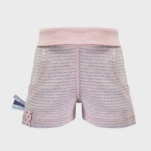 Bio Baby Shorts Rosa Gestreift – Sommershorts mit Komfort-Bund – Detailansicht 2