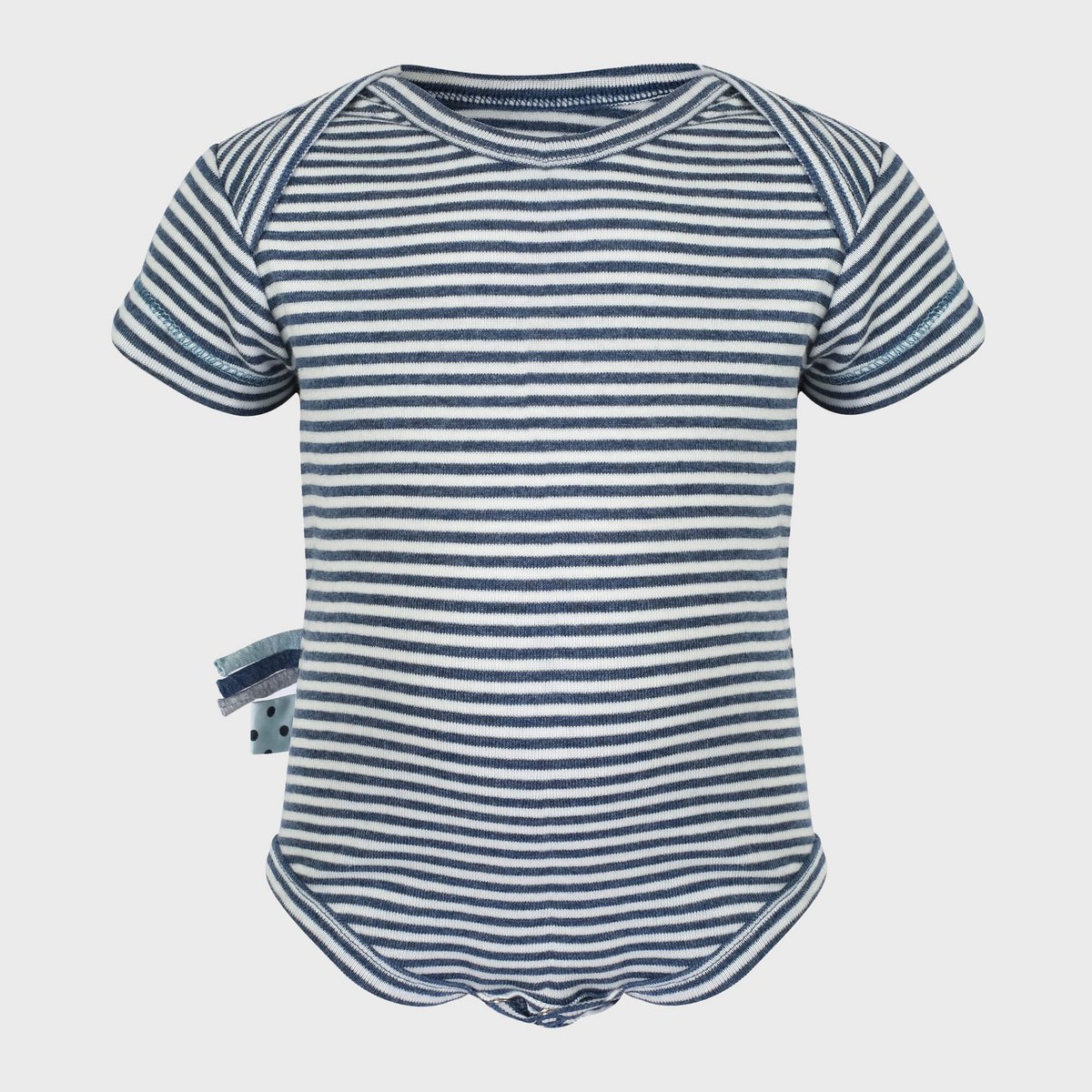OrganicEra Bio-Baby-Kurzarm-Body, Indigo gestreift
