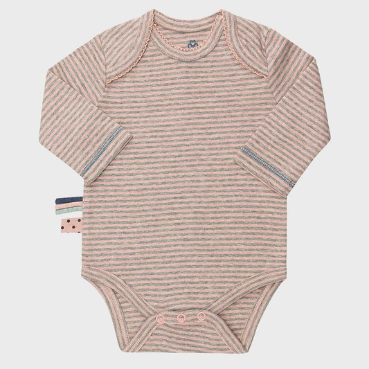 OrganicEra Bio-Baby-L/S-Body, rosa gestreift