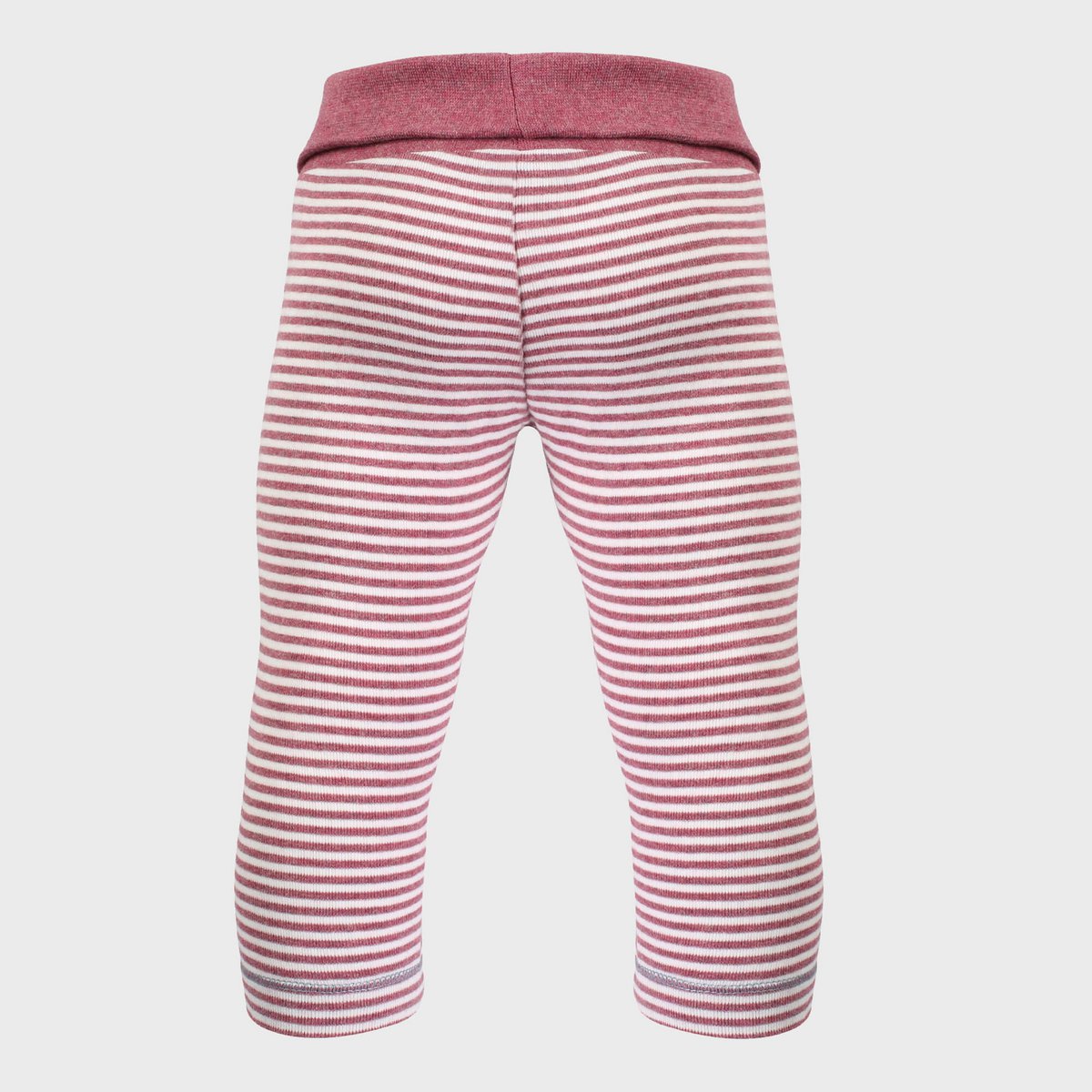 OrganicEra Bio-Baby-Leggings, Bordeaux – Ecru gestreift