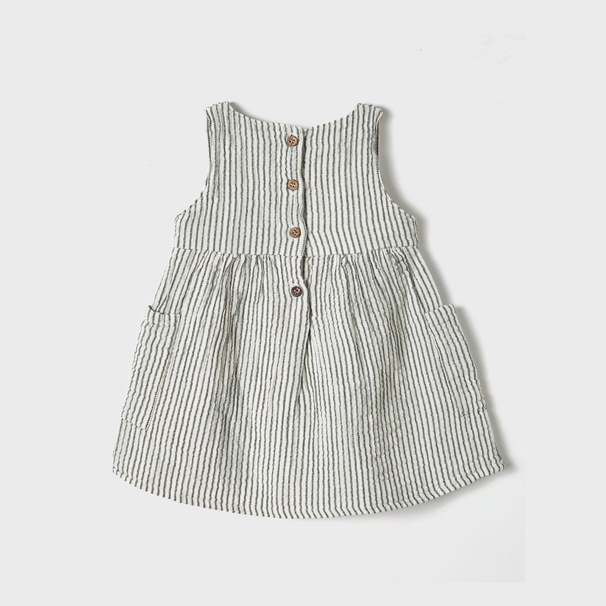 Vestito senza maniche in mussola biologica per neonato & Per bambini - Traspiranti, comodi & Grigio con borsa