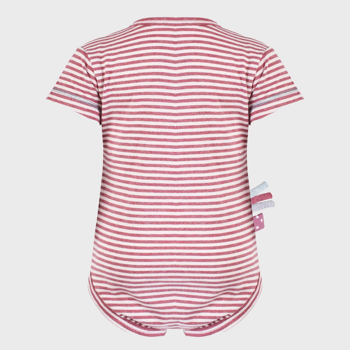 OrganicEra Organic Baby S/S Kimono Body, Bordeaux gestreift