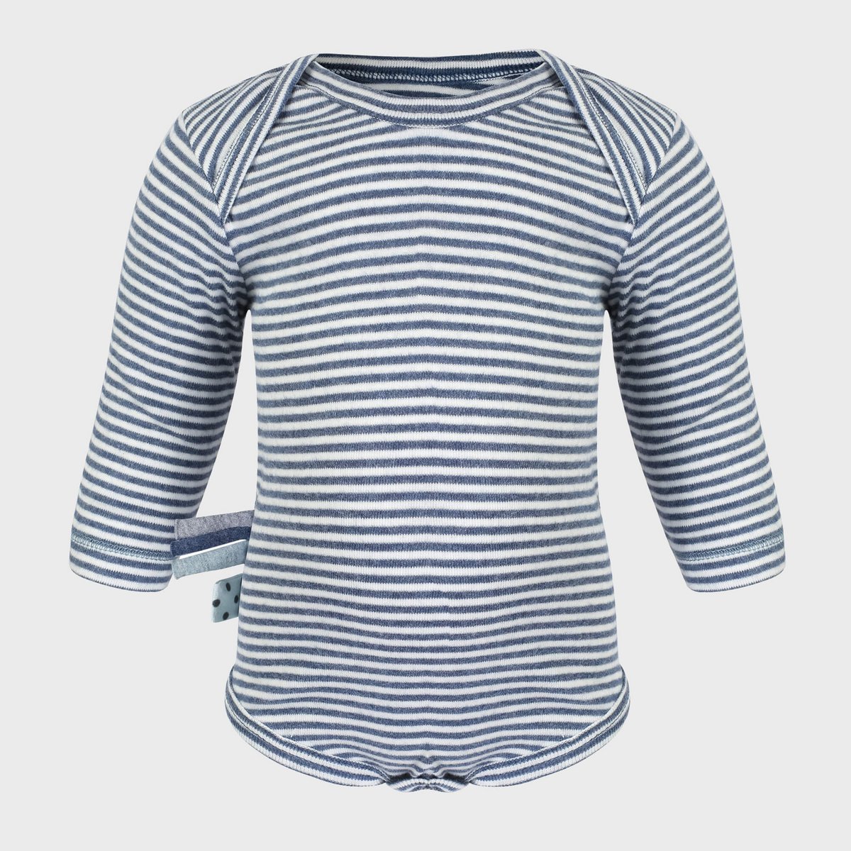 OrganicEra Bio-Baby-L/S-Body, Indigo gestreift