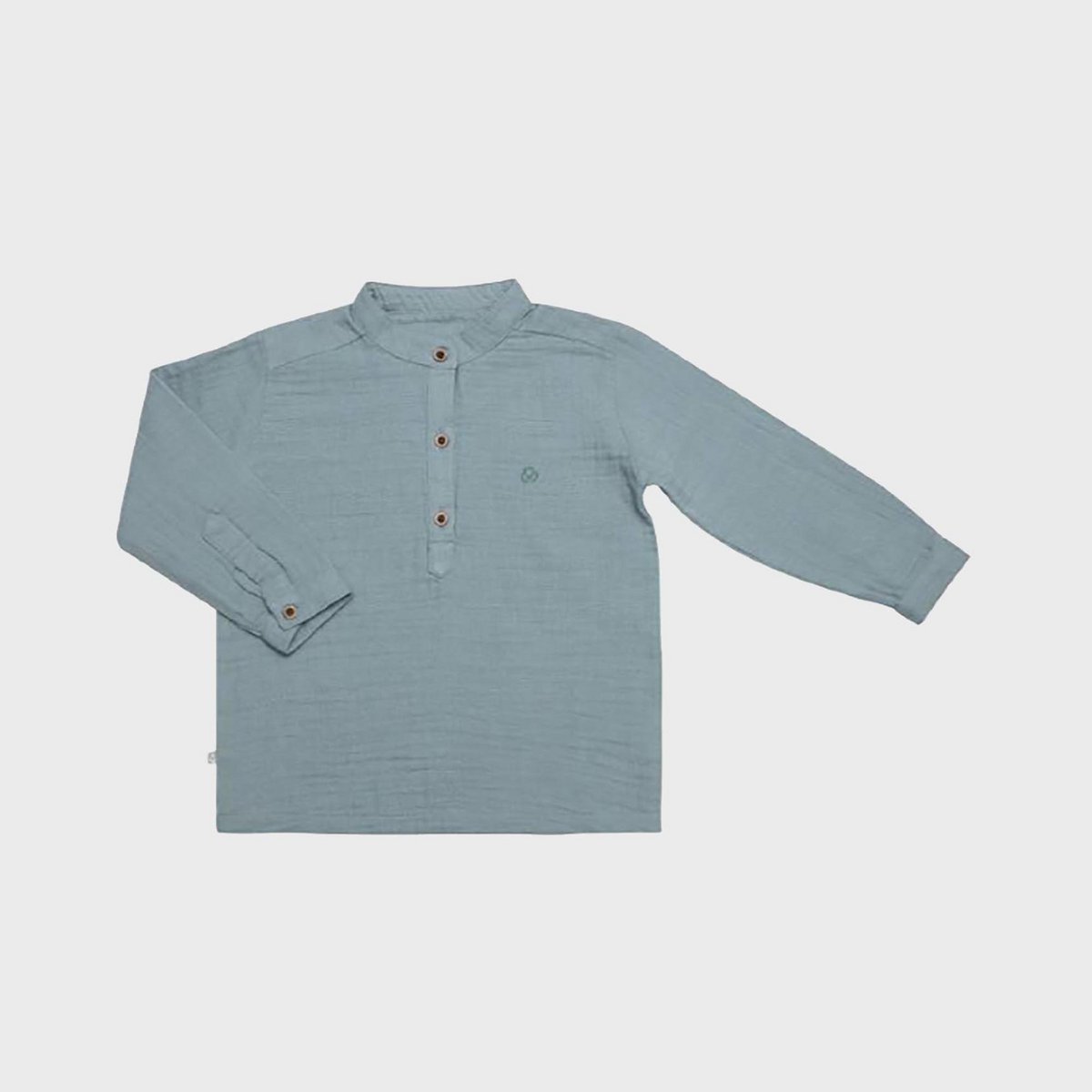 OrganicEra Organic Muslin L/S Kinderhemd, Aqua