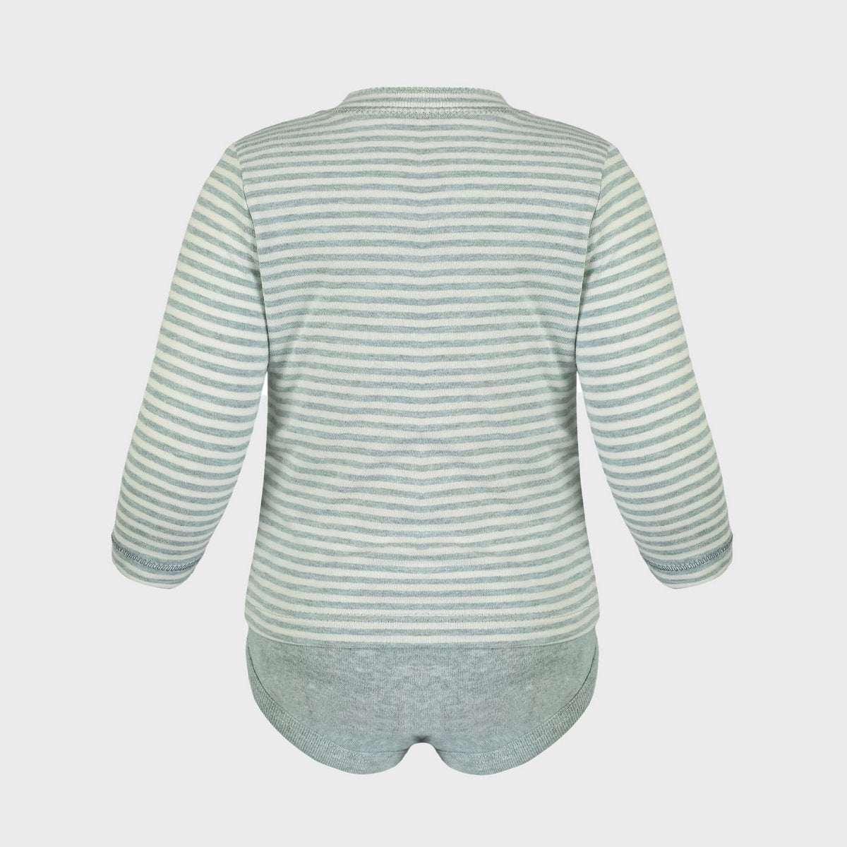 OrganicEra Organic Baby L/S T-Shirt Body, Aqua gestreift