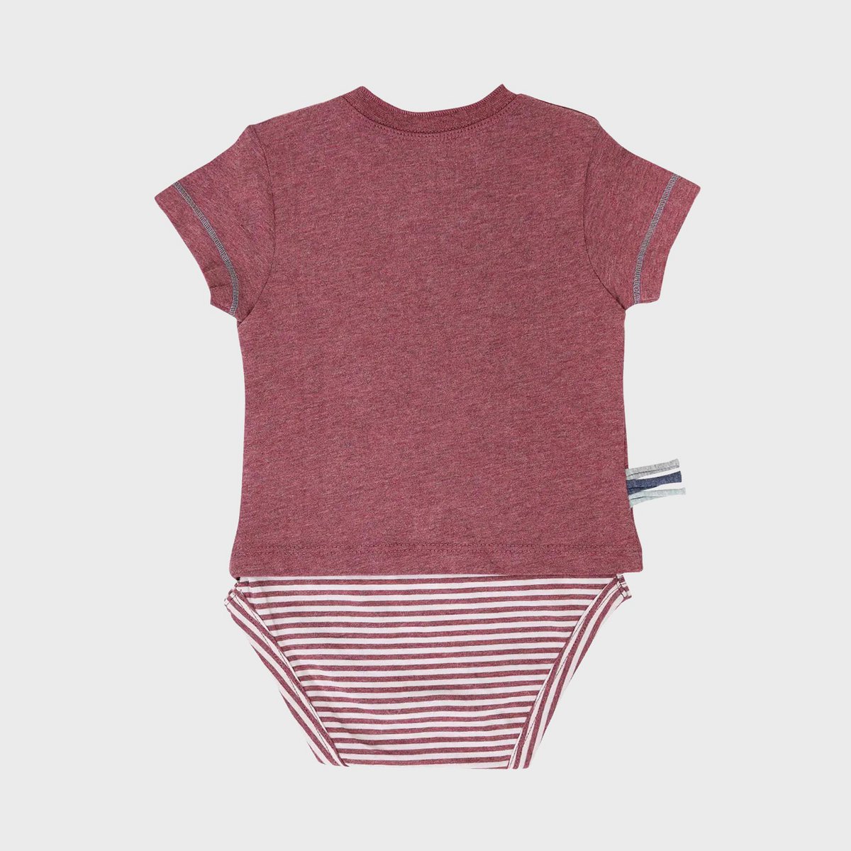 T-shirt a maniche corte per bebè in cotone biologico Body Bordeaux | Body in morbido jersey con bottoni automatici