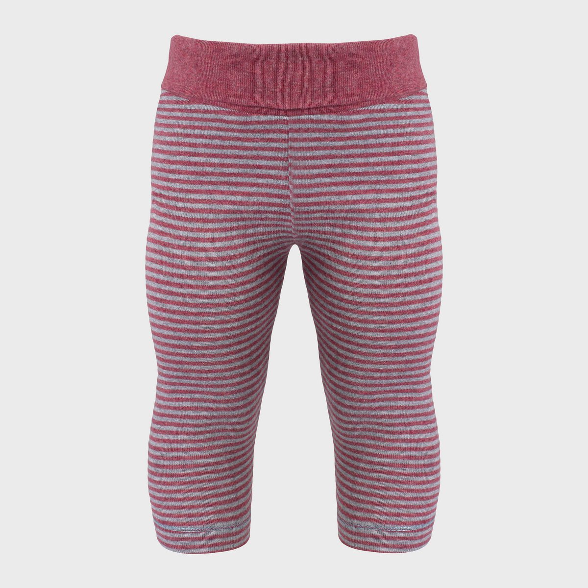 OrganicEra Bio-Baby-Leggings, Bordeaux – Grau gestreift