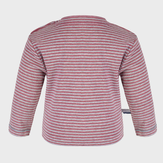 Bio Baby Langarmshirt Bordeaux Gestreift – Bio-Baumwolle – Detailansicht 2