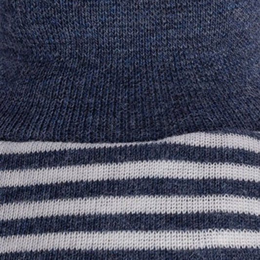 Bio-Baumwoll Babyschuhe Indigo Melange Gestreift – Detailansicht 2