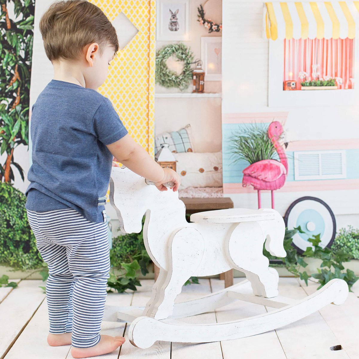 Maglietta a maniche corte per neonati in cotone biologico blu indaco – Morbida e confortevole & Elastico, realizzato in costina di cotone biologico