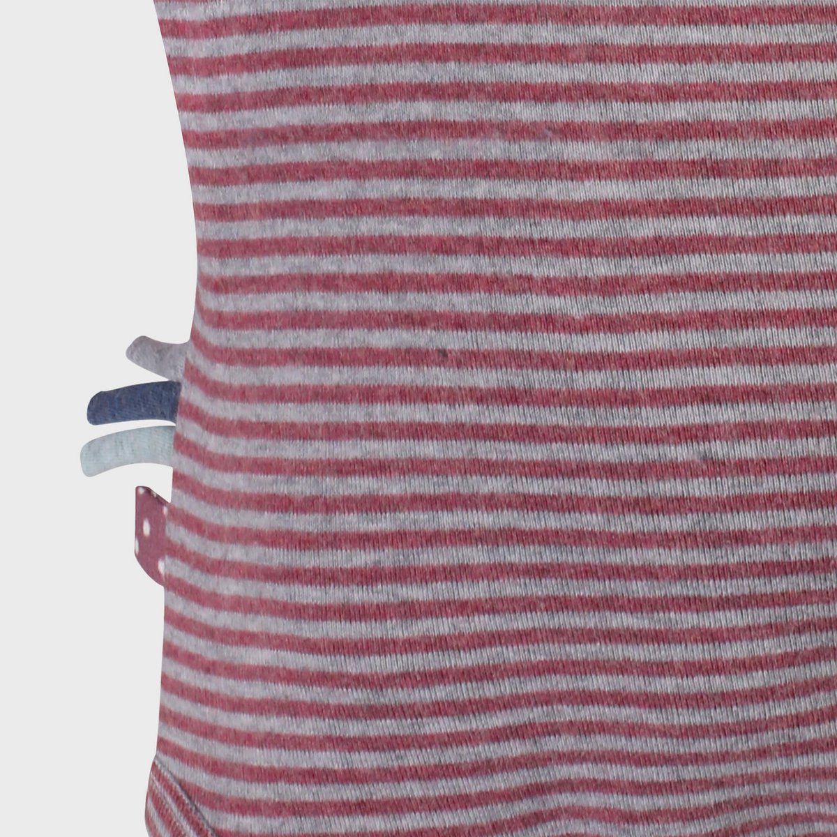 Body kimono biologico per bebè a maniche lunghe a righe bordeaux realizzato in cotone biologico