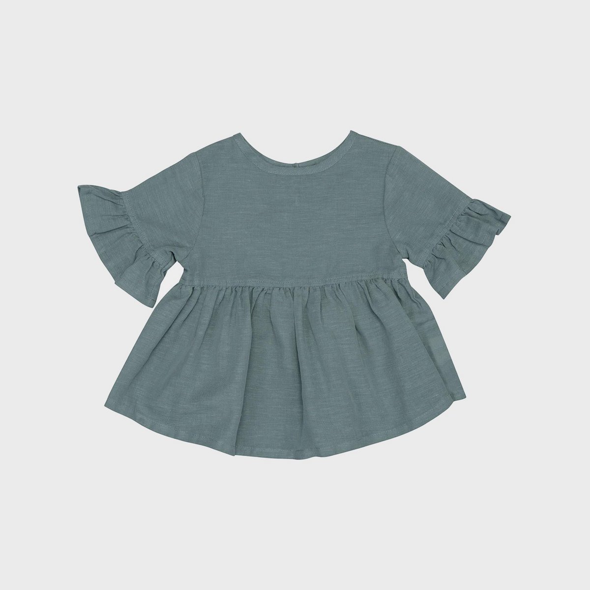 Bio Hanf-Baumwoll Babybluse Blau für empfindliche Babyhaut