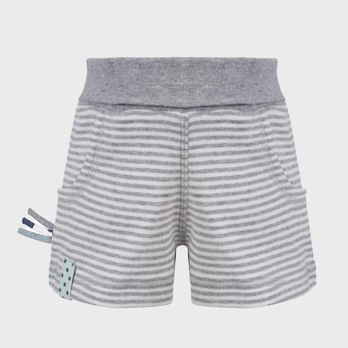 OrganicEra Bio-Baby-Shorts, grau gestreift