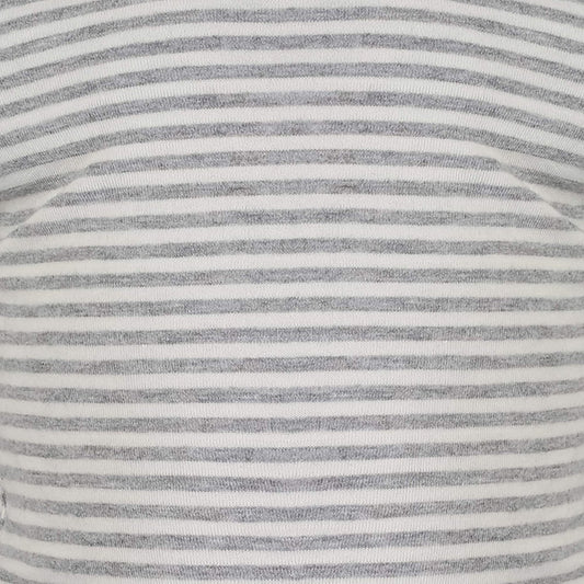 Bio Baumwoll Baby Kurzarm T-Shirt Body Grau Gestreift – Detailansicht 2