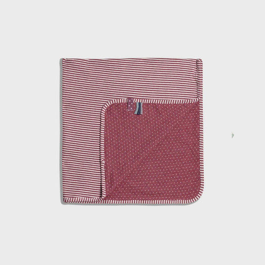 Bio-Babydecke aus Baumwolle in Bordeaux Melange, kuschelig, für Kinderwagen und Wiege.