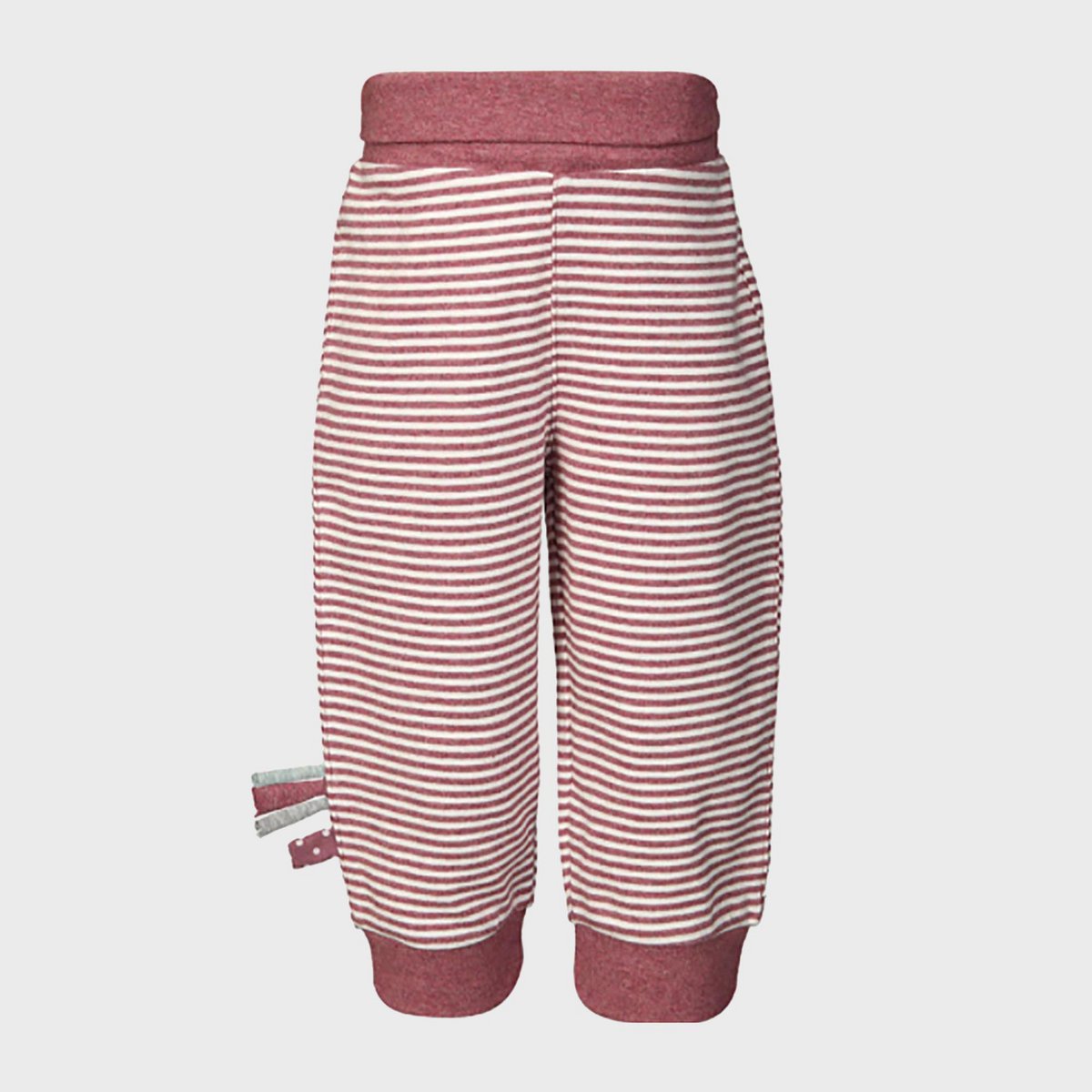 OrganicEra Bio-Babyhose mit Gummizug, Bordeaux gestreift