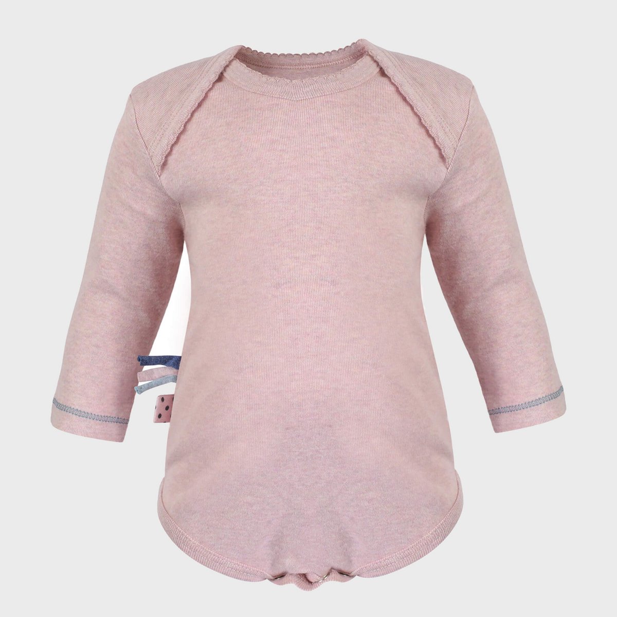 Bio Baby Langarmbody Rose | Kuscheliger Baumwoll-Rippstoff mit Schlupfausschnitt