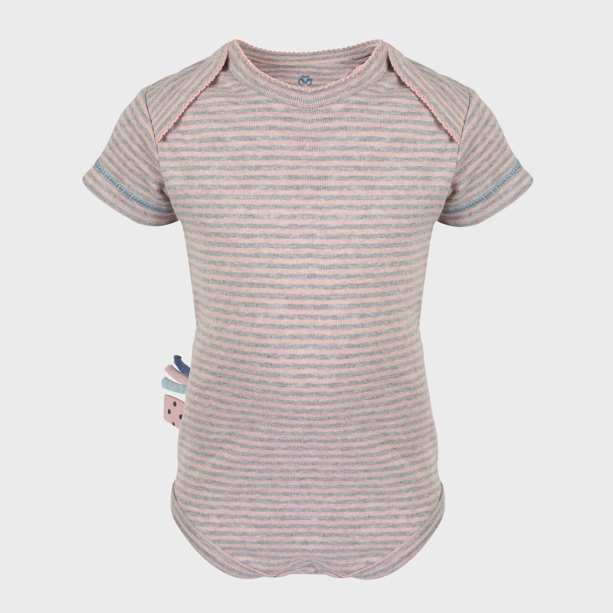 OrganicEra Bio-Baby-Kurzarm-Body, rosa gestreift