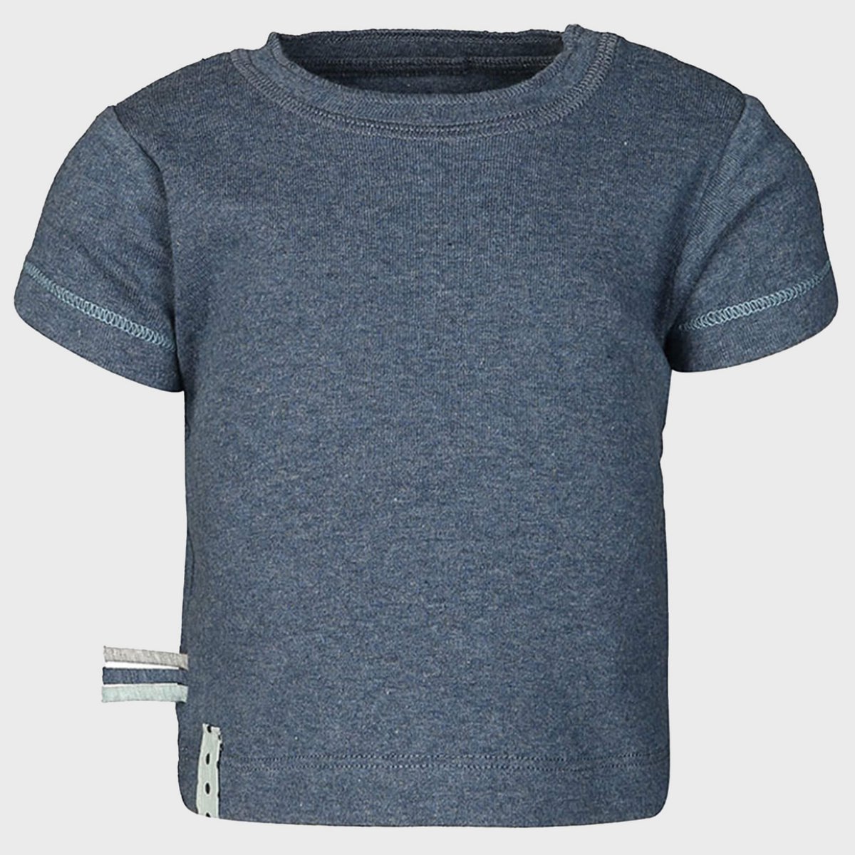 Maglietta a maniche corte per neonati in cotone biologico blu indaco – Morbida e confortevole & Elastico, realizzato in costina di cotone biologico