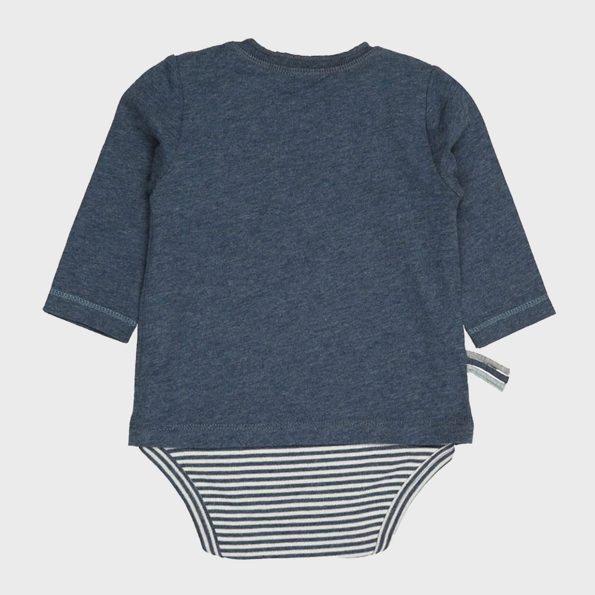 Body biologico a maniche lunghe per bebè indaco melange | Design 2 in 1 realizzato in cotone biologico
