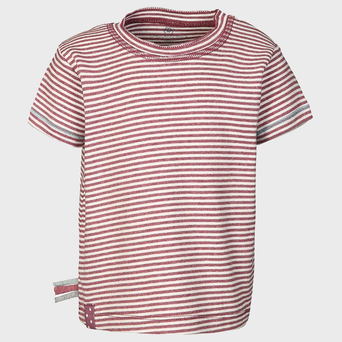 Bio Baumwoll Baby Kurzarmshirt Bordeaux gestreift