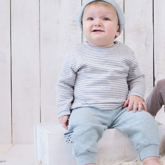 Bio Baby Jogginghose Aqua – Baumwollhose mit Komfortbund – Detailansicht 2