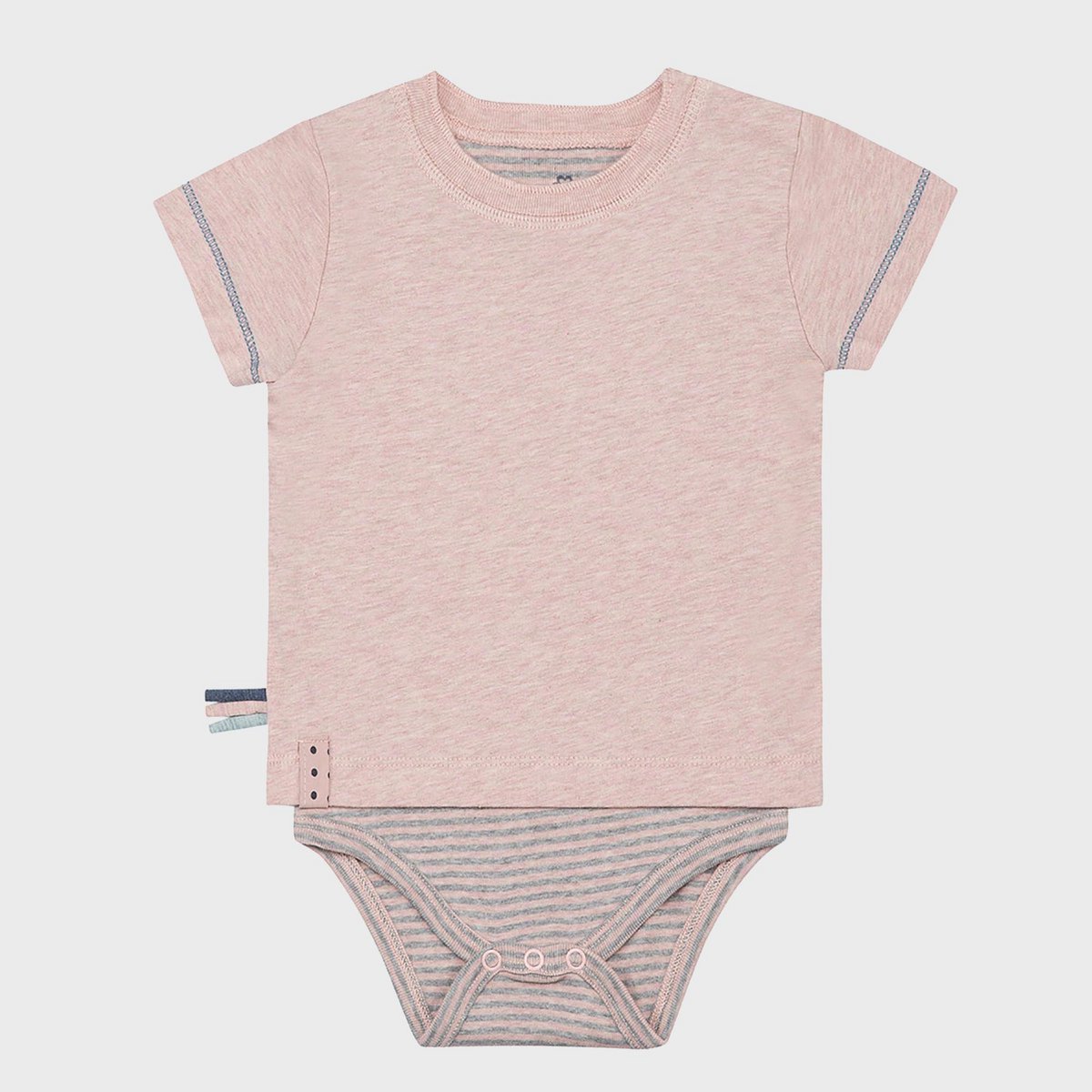 T-shirt biologica a maniche corte per bebè Body rosa | Morbido jersey di cotone organico