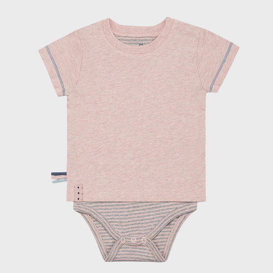 Bio Baby Kurzarm T-Shirt Body Rosa – Bio-Baumwolle Jersey – Detailansicht 2
