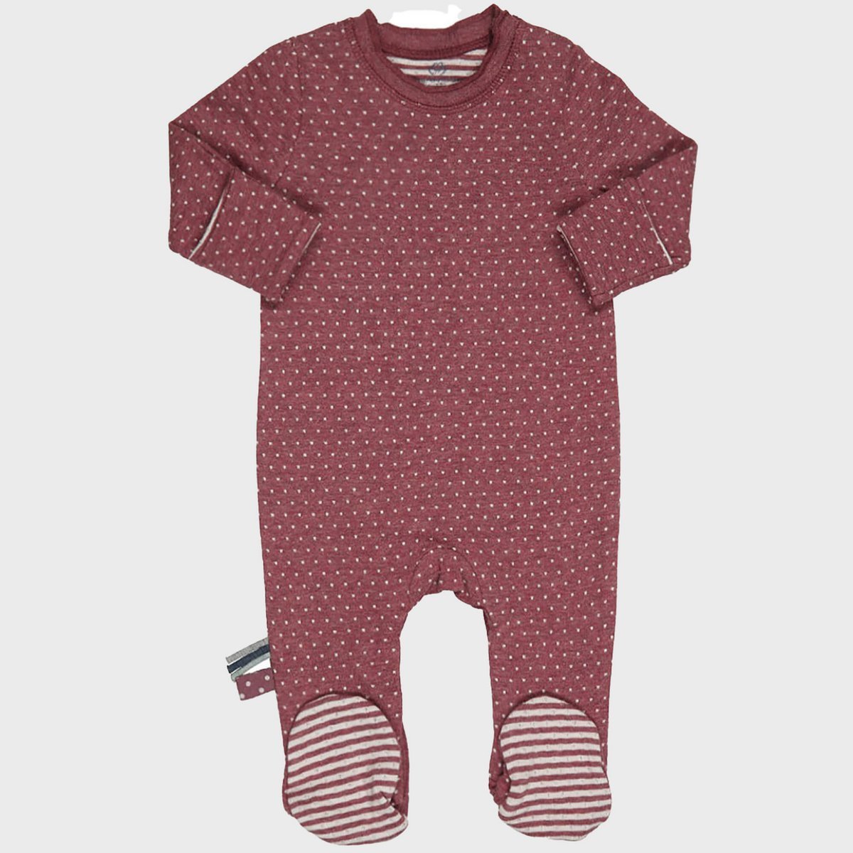 OrganicEra Bio-Schlafanzug für Babys mit Füßen, Bordeaux