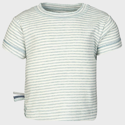 OrganicEra Organic Baby S/S T-Shirt, Aqua gestreift