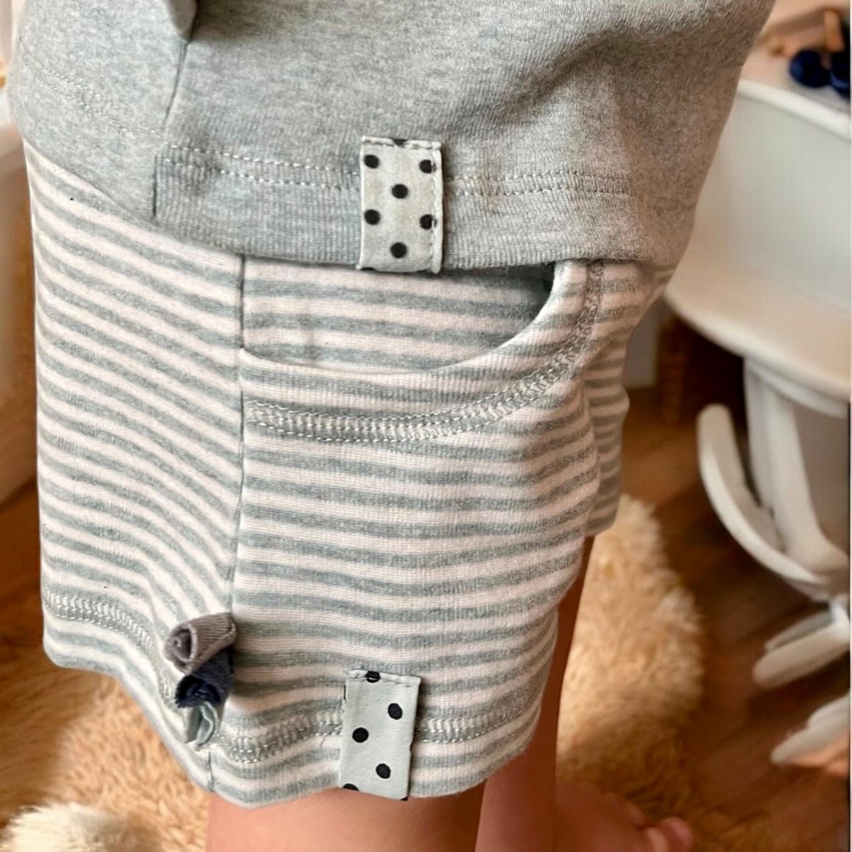 OrganicEra Bio-Baby-Shorts, Aqua gestreift