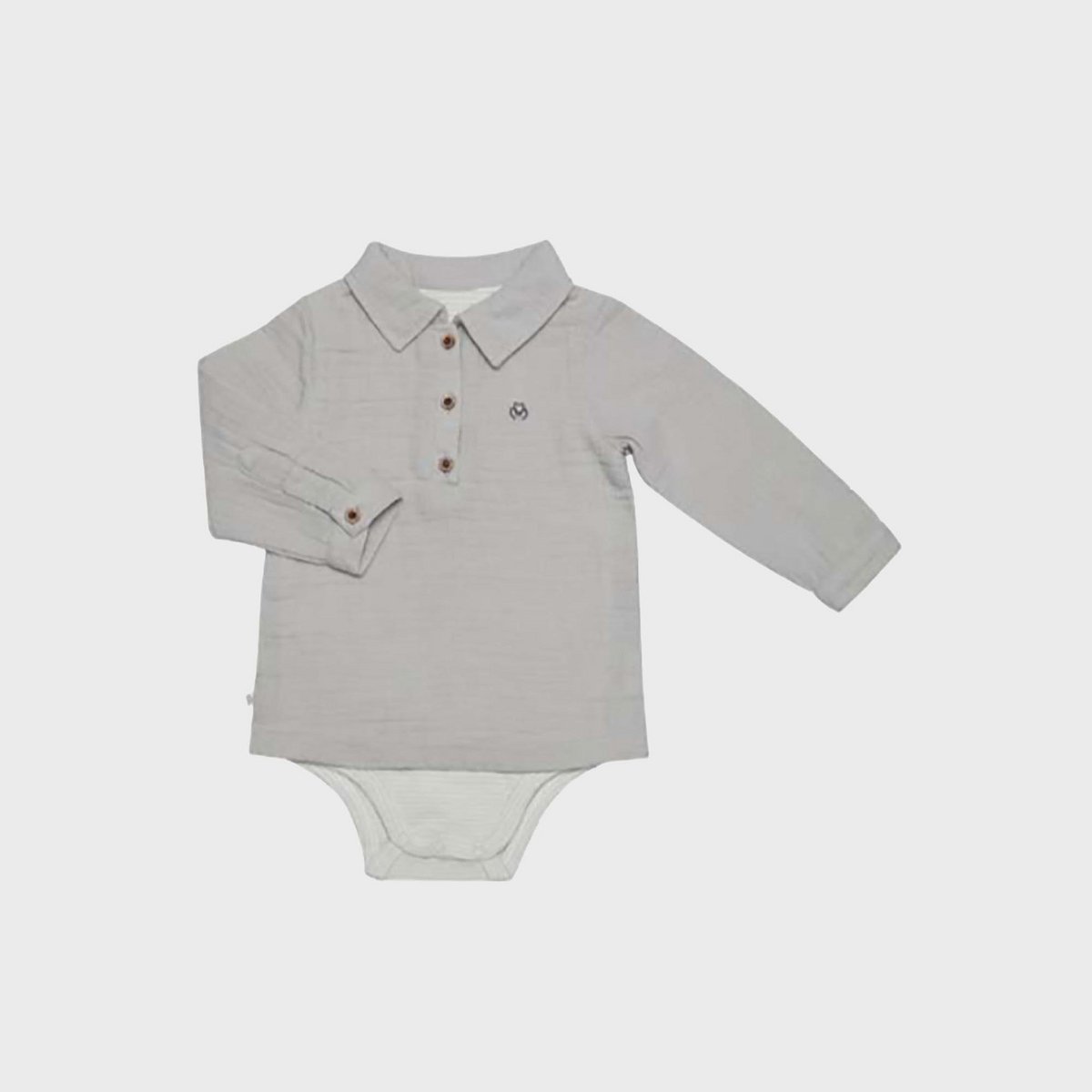 OrganicEra Jungen-Bodyshirt aus Bio-Musselin, Grau