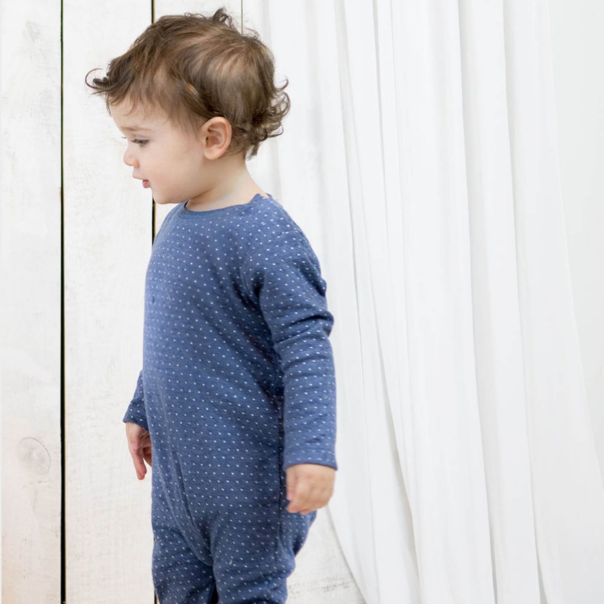 OrganicEra Bio-Schlafanzug für Babys mit Füßen, Indigo