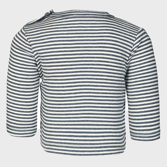 Bio Baby Langarmshirt Indigo Gestreift – Bio-Baumwolle – Detailansicht 2