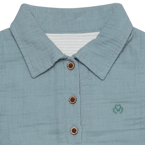 Body in mussola biologica per ragazzi, acqua | Tutina da neonato a maniche lunghe in cotone GOTS