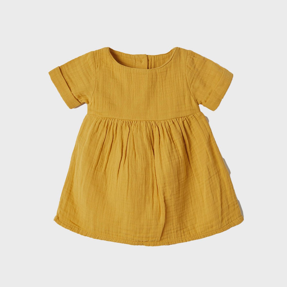 OrganicEra Organic Kurzarmkleid, Senf