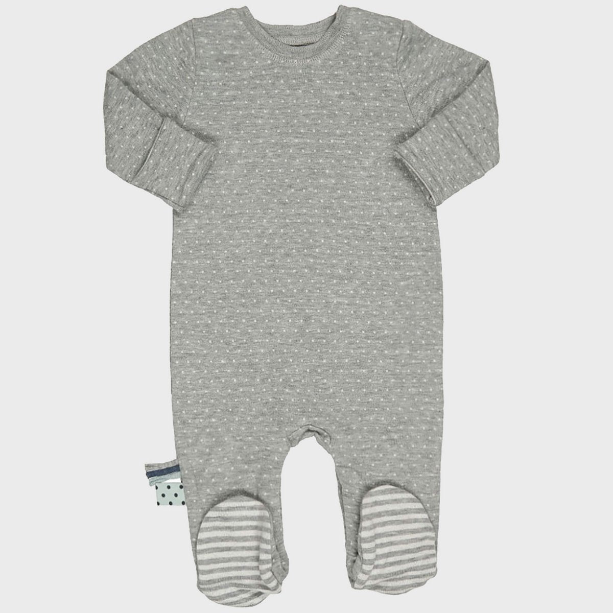OrganicEra Bio-Schlafanzug für Babys mit Füßen, Grau