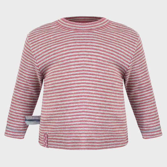 OrganicEra Organic Baby L/S T-Shirt, Bordeaux gestreift