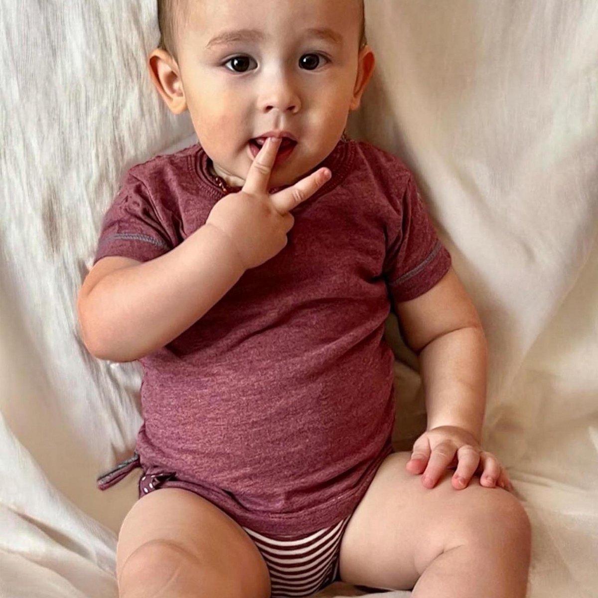 OrganicEra Organic Baby S/S T-Shirt Body, Bordeaux
