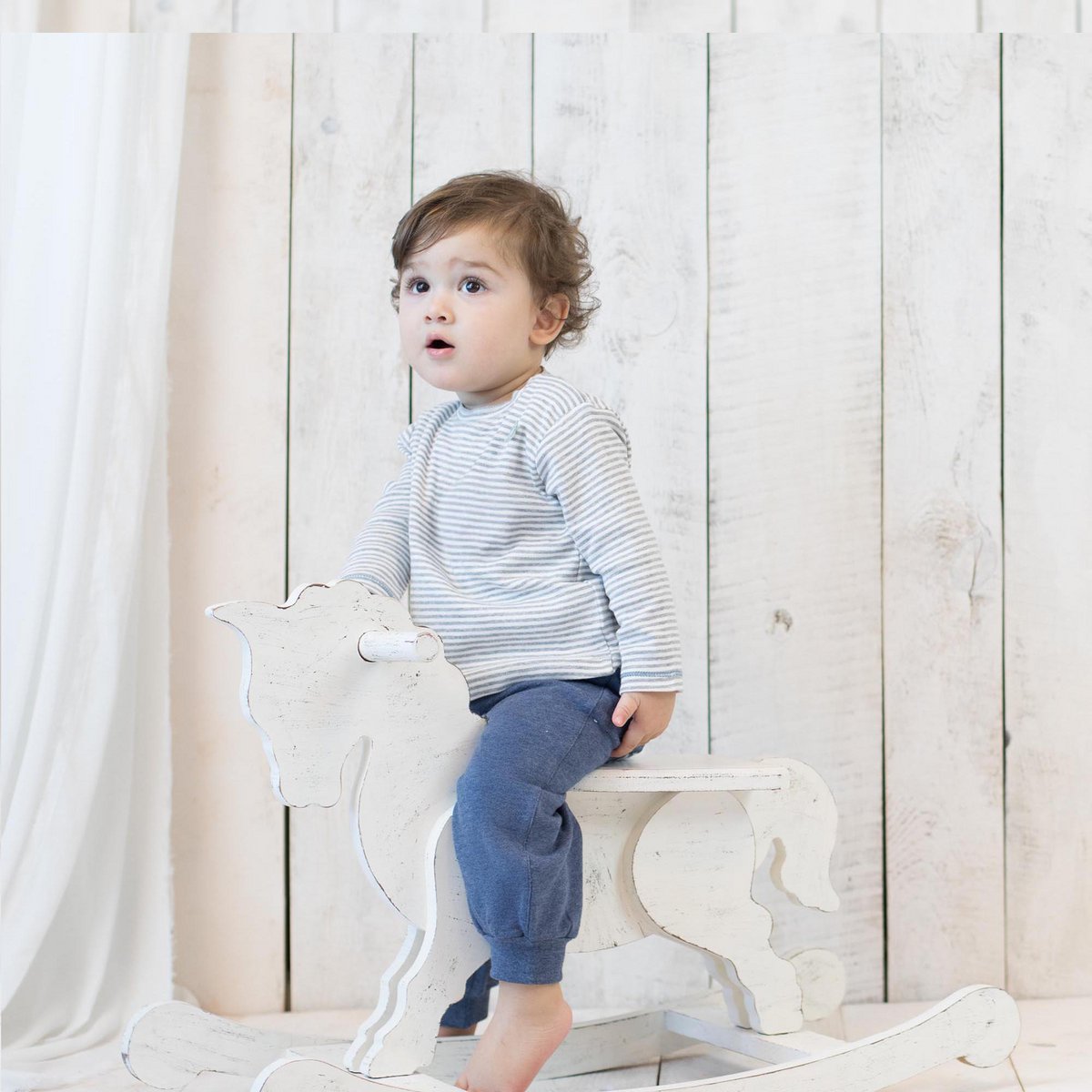 OrganicEra Organic Baby L/S T-Shirt, grau gestreift