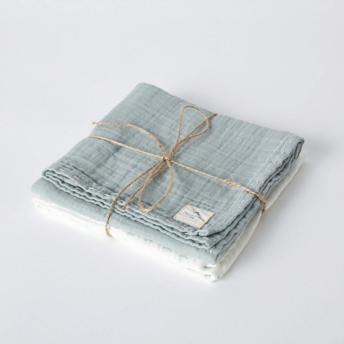 Aqua farbene Babydecke aus Bio-Baumwolle