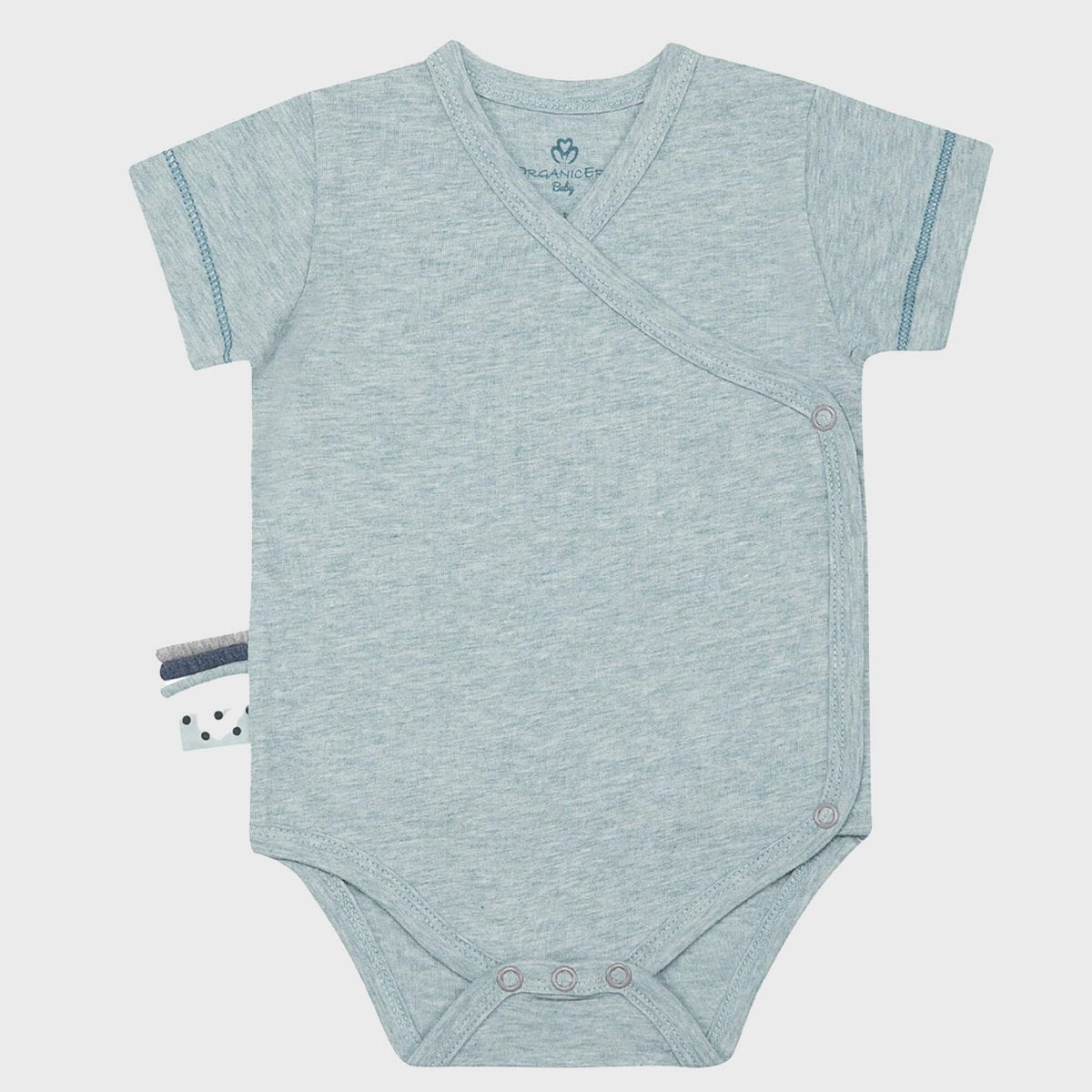 Kurzarm Body BIO Baby S/S Kimono-Body, Aqua