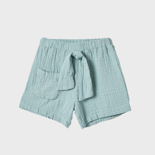 OrganicEra Bio-Musselin-Shorts, Aqua