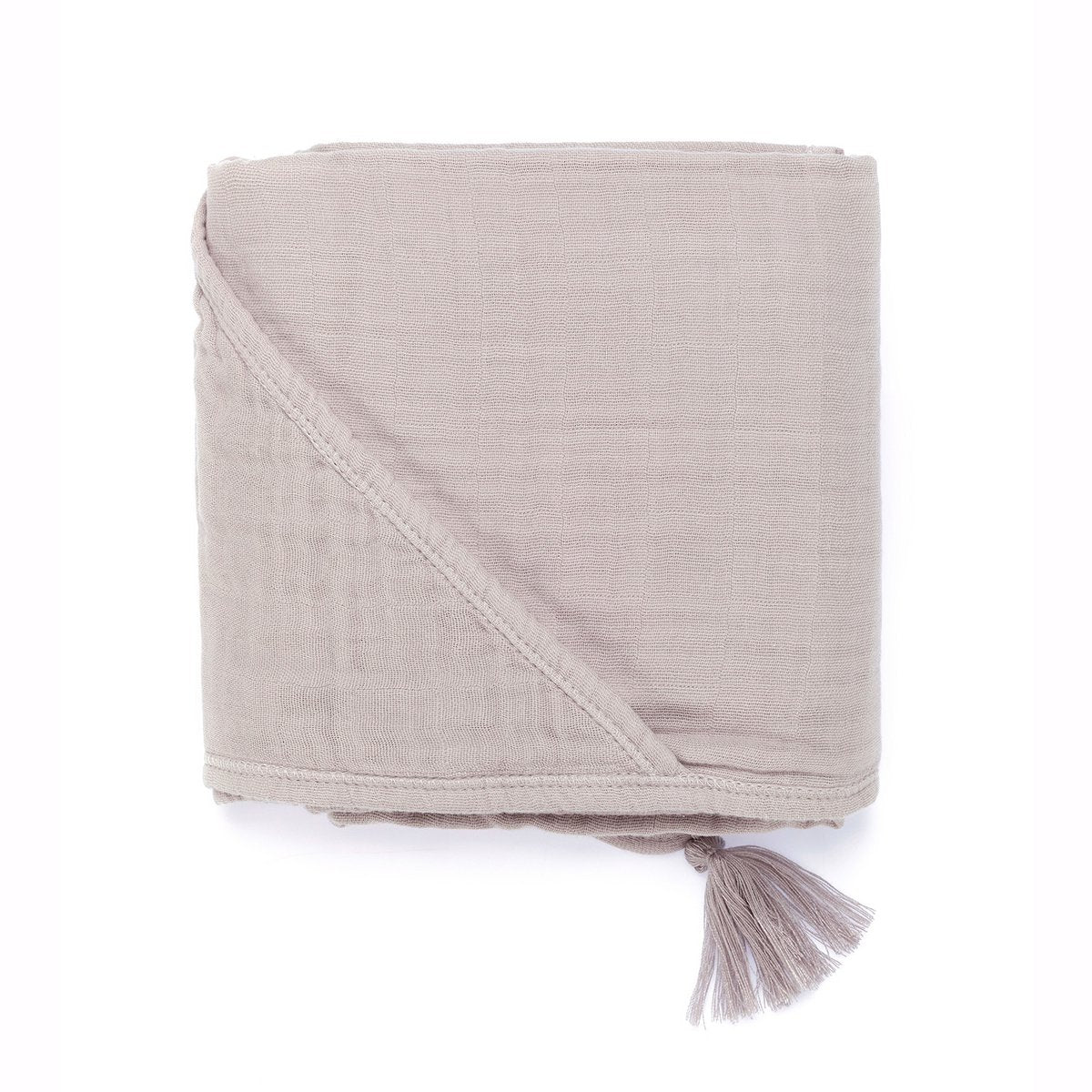 OrganicEra Baby-Kapuzenhandtuch aus Bio-Musselin, Grau