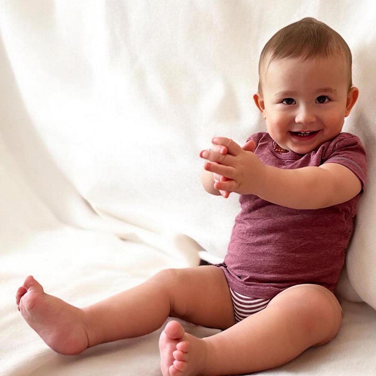 OrganicEra Organic Baby S/S T-Shirt Body, Bordeaux