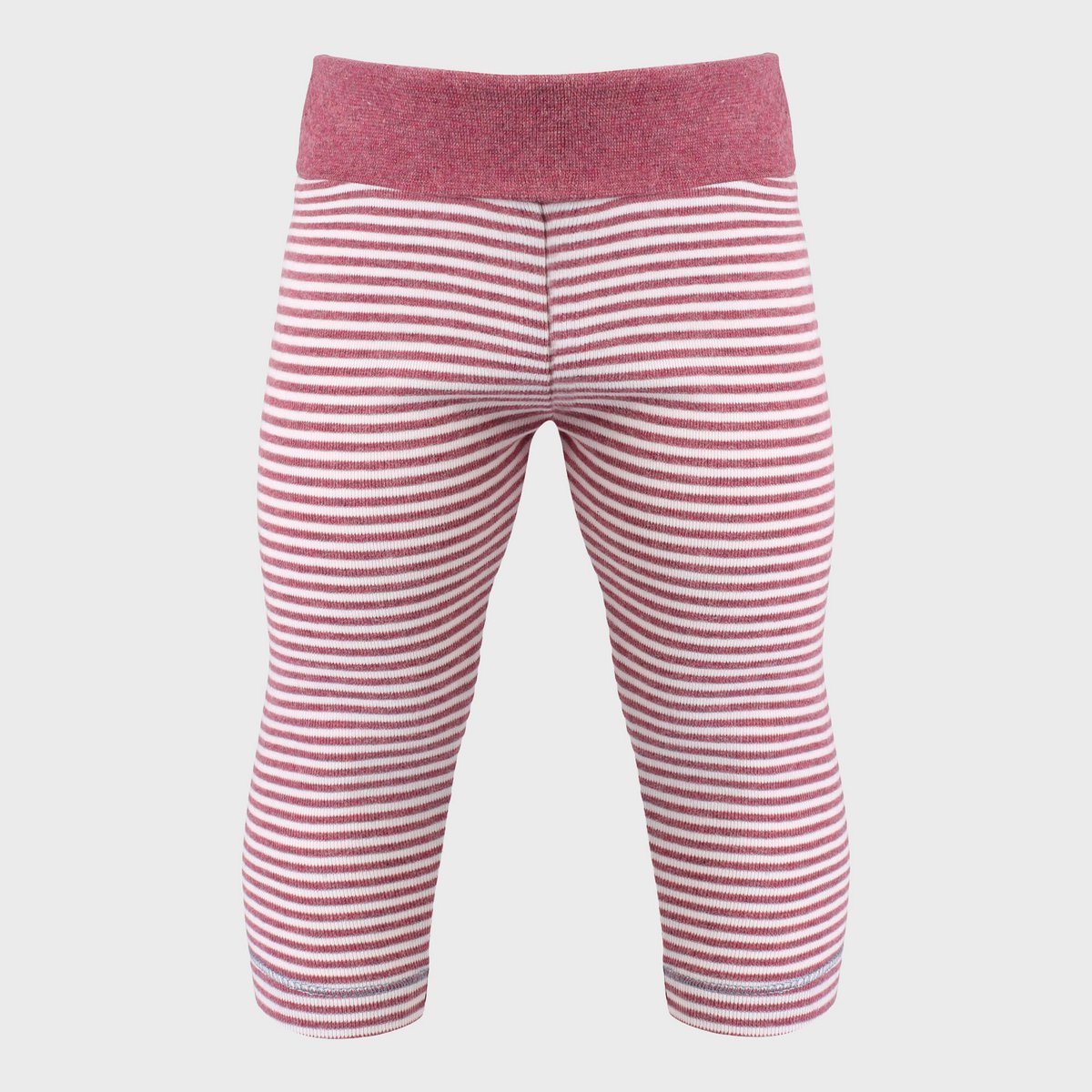 OrganicEra Bio-Baby-Leggings, Bordeaux – Ecru gestreift